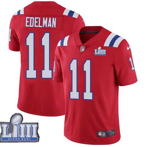 Nike Patriots 11 Julian Edelman Red 2019 Super Bowl LIII Vapor Untouchable Limited Jersey,We sell and wholesale Nike Patriots 11 Julian Edelman Red 2019 Super Bowl LIII Vapor Untouchable Limited Jersey on line form chian!